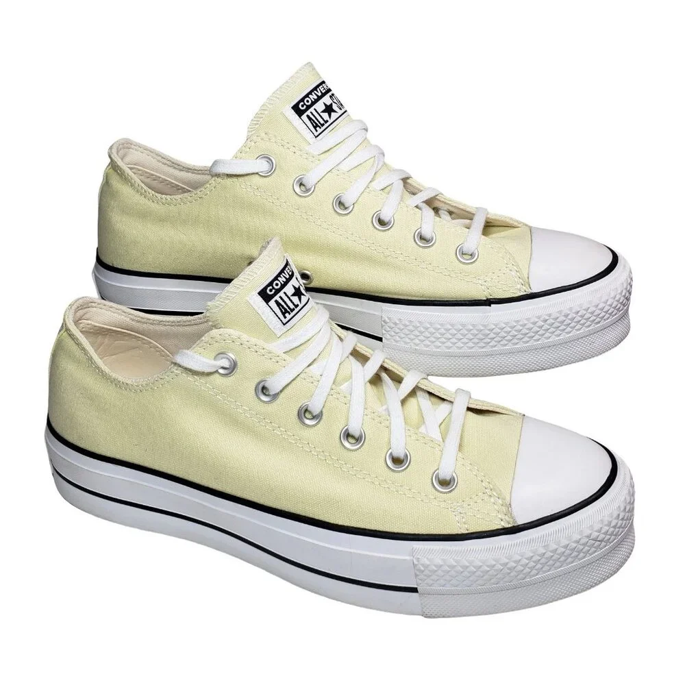 Converse All Stars platform Chuck Taylor, lemon yellow, women's size 10 low top - Picture 1 of 7